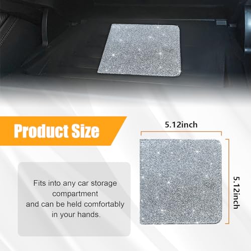 Kewucn Car Registration and Insurance Holder, Leather Auto Glove Box Organizer with Magnetic Shut, Vehicle Compartment Accessories Case for Cards, Driver License & Essential Documents - color: Small-Silver