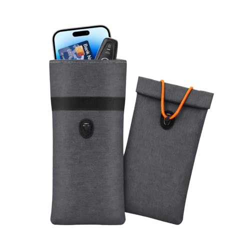2PCS Faraday Bags for Car Key, Anti-Tracking Vehicle Faraday Key Fob Protector Cage for Privacy Protection, RFID Anti-Theft Automotive Signal Blocking Pouch, Universal Fit (Gray) - color: Grey