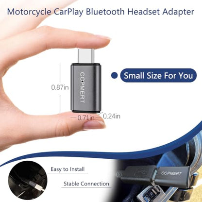 Bypass Motorcycle Wireless CarPlay Bluetooth Headset Adapter - color: Silvery
