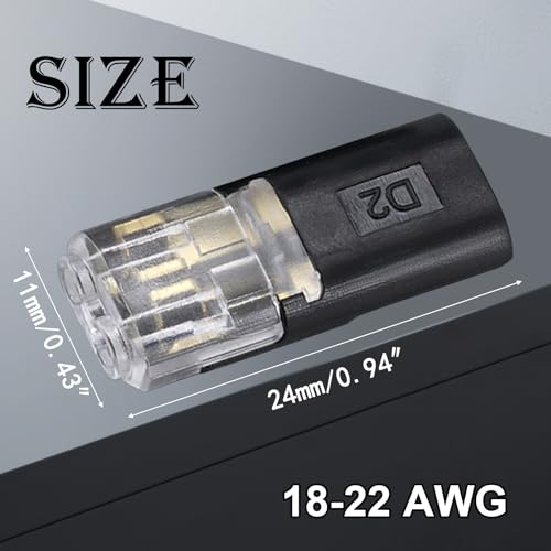 30Pcs Double Wire Plug in Connectors, Quick Connect Wire Connector 18-22AWG - size: 30 Pack