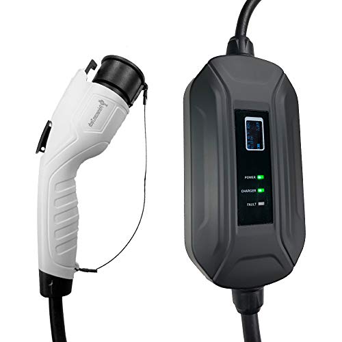 PRIMECOM Level 2 Electric Vehicle (EV) Charger (220V / 240Volt, 16Amp) Portable EVSE Smart Electric Car Charger, 30 Feet (14-30P Charger)