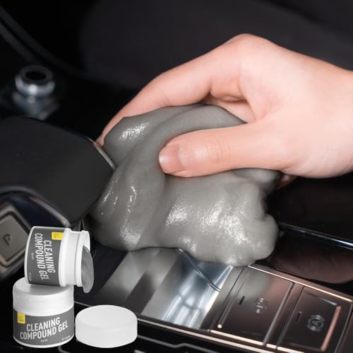 CLICK CLEAN Car Cleaning Gel, 7oz Reusable Dust Cleaning Putty, 2Pack - color: Gray+Gray