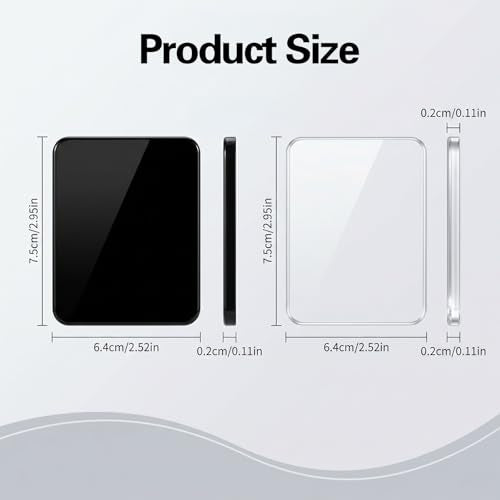 10 Pcs Multifunctional Car Anti-Slip Mat Super Sticky Gel Pads Double Sided Sticky Pad Grip Pad for Auto Car Detector Home Cell Phone Glass Photo Holder Easy Remove 3 X 2.5Inch Black Transparent