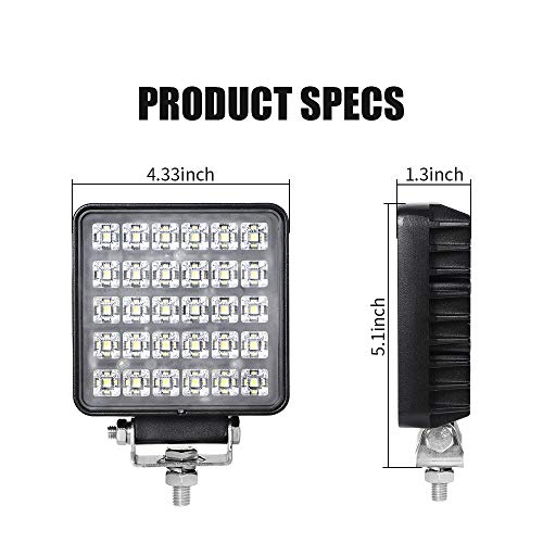 Exzeit 60W Led Work Lights for Truck, 150° Flood Led Trator Lights, 4200LMS Off Road Lights, 4.4inches, 12/24 V Led Light Bar - size: 60W