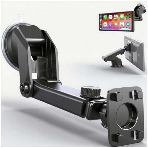 Extended Carplay Mount, 360° Flexible Windshield Dashboard Suction Cup Bracket Replacemect for 7" 9" 10.26" Inch Carplay Screen Android Auto Mount Car Baby Camera Monitor Phone Holder - size: Holes Bracket