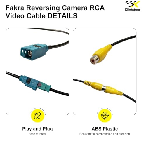 Aftermarket Radio Rear View Camera Adapter Harness, Fakra Z Female to RCA Female Backup Camera Cable, Compatible with Select Mercedes-Benz/Volvo Factory Navigation Radio Systems, 31.5 Inches - style: Fakra Z Female to RCA Female-31.5 inches