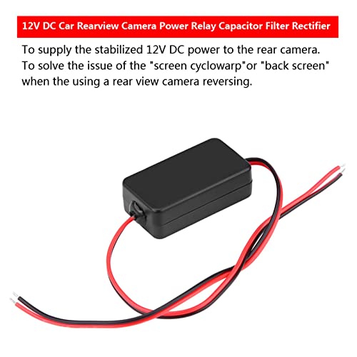 EVGATSAUTO Relay Filter Rectifier,12V DC Car Rearview Camera Power Relay Capacitor Filter Rectifier