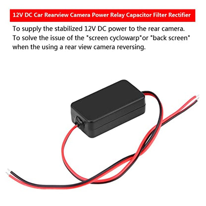 Generic 12V DC Car Rearview Camera Power Relay Capacitor Filter Rectifier for Solving Screen Jitter Black Screen Issue Fits German Cars