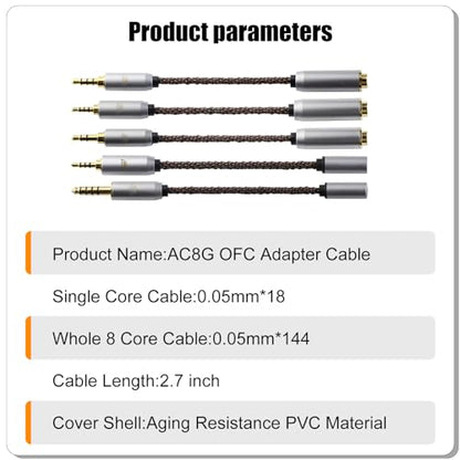 okcsc 2.5MM Male to 3.5MM Female Conversion Cable AC8G OFC Adapter Cable,Aging Resistance PVC Material,Metal Shell,Gold-Plated Plug 2.7inch 3.5MM Female - size: 2.5MM Male to 3.5MM Female