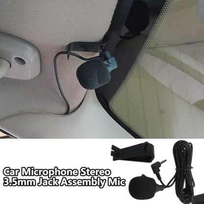 2024 Upgrade Car Microphone Stereo 3.5mm Jack Assembly Mic Car Radio Microphone for Kenwood Power Acoustik JVC Sony Jensen Alpine Car Vehicle Head Unit Bluetooth Enabled Audio GPS DVD