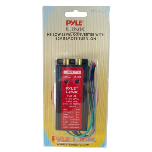 Pyle 2-Channel Hi-Level To Low-Level Converter - Auto Adjustable w/12V Remote Turn-On, Dual Channel, Full DC Isolation, Easy To Install, High-Quality Sound w/RCA Functions