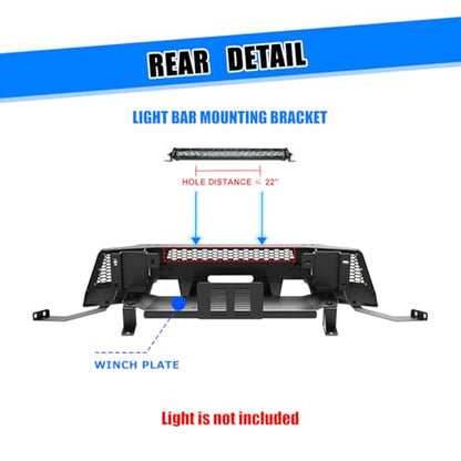 Nixon Offroad Modular Steel Front Bumper For 2019-2023 Ford Ranger - style: 1A+102