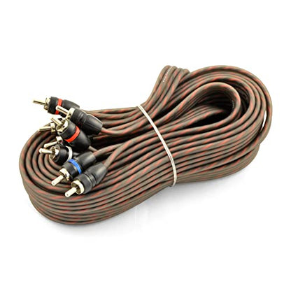 The Wires Zone 17ft 4-Channel Male to Male OFC Twisted Pair RCA Cable for Car or Home Audio - size: 17 ft, 4-Ch