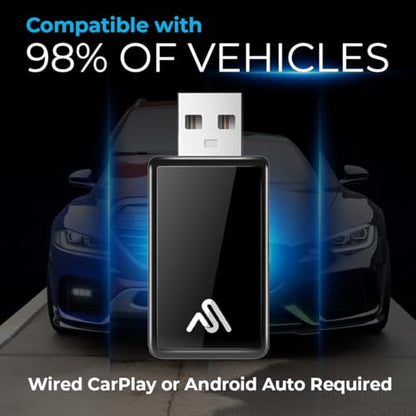 Wireless CarPlay Adapter for iPhone & Android Auto – Plug & Play, Fast Auto-Connect, Compatible with Factory Wired CarPlay, Stable Dual-Band Connection – AutoSky WUA-8PRO