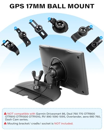APPS2Car CD Slot GPS Mount for Car, Compatible with 17mm Ball GPS Devices
