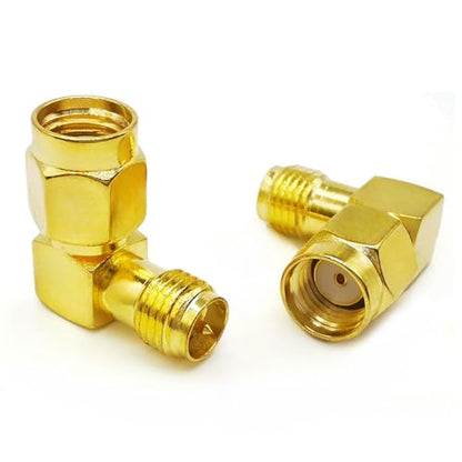 2PCS SMA Elbow Radio Antenna Adapter, 90 Degree SMA Coax Connector, Low Loss RPSMA Female to RPSMA Male Right Angle Coax Adapter for Ham Radio Antenna, Walkie-Talkie,Audio, Video