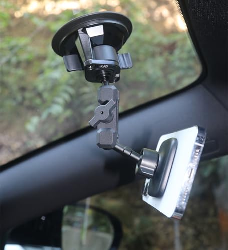 17mm Ball Mount Extension Adapter, 360° Rotation Extension Rod for Jeep Car Air Vent Dashboard 17mm Phone Holder, Compatible with Garmin GPS Mount, Aluminum