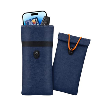 2PCS Faraday Bags for Car Key, Anti-Tracking Vehicle Faraday Key Fob Protector Cage for Privacy Protection, RFID Anti-Theft Automotive Signal Blocking Pouch, Universal Fit (Blue) - color: Blue