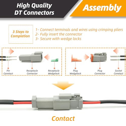 205 PCS Deutsch Connector Kit, DT 2 3 4 6 8 12 Pin Connectors, IP67 Waterproof Electrical Connectors Plug with 70 Pairs Size 16 Solid Contacts for Car Truck Boat, 205 PCS(Solid Contacts) - size: DT Series 205 PCS
