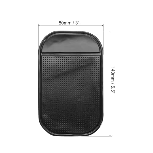 HARFINGTON 7pcs Car Dashboard Anti-Slip Mat 5.5" x 3" Universal Sticky Dash Pad Washable Reusable Car Non-Slip Mats for Phone Keys Sunglasses Electronic Devices, Black - color: Black
