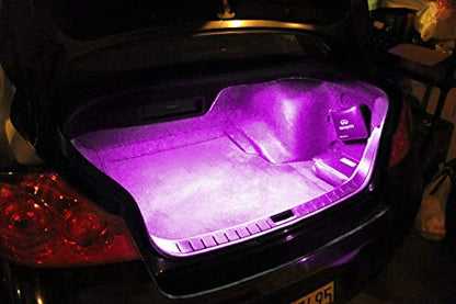 iJDMTOY 18-SMD-5050 LED Strip Light Compatible with Car Trunk Cargo Area or Interior Illumination, Magenta Pink - style: Magenta Pink