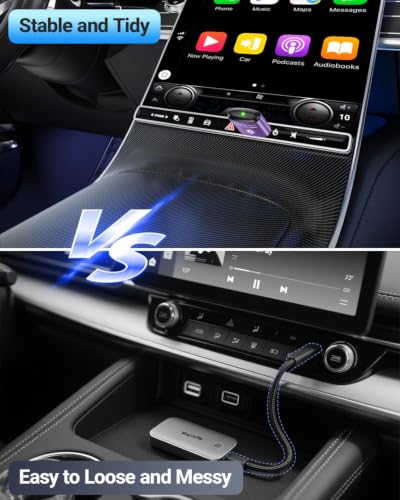 vnilrgle Wireless CarPlay Adapter for Apple iPhone 2026 Upgraded(Purple) - color: Purple