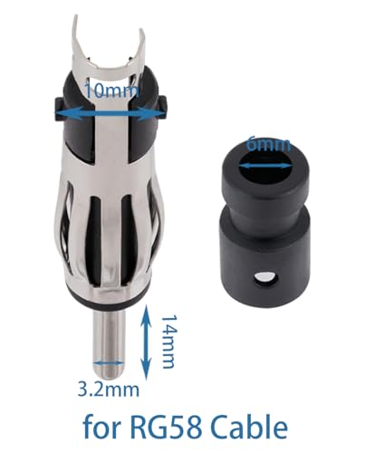 3PCS Car Radio DIN Male Connector FM AM Universal Car Antenna DIN Plug Copper Connector for Extension Coaxial Cable RG58 - size: RG58 3PCS