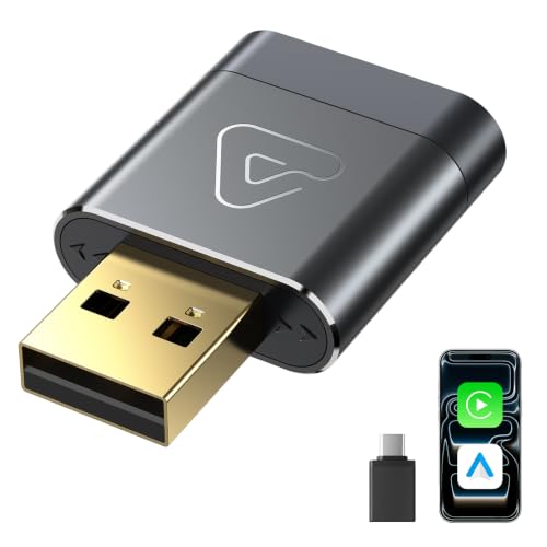 Wireless CarPlay & Android Auto Dongle for Digital Media Receivers Gray - color: Gray