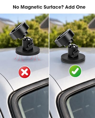 5-Pack Adhesive Magnetic Mount Plates for Starlink Mini & Gen 3 Magnetic Mounts, Magnetic Base Pads for Car Truck SUV Aluminum/Glass Cab Roof, Peel-and-Stick Non-Magnetic Roof Mounting Helper