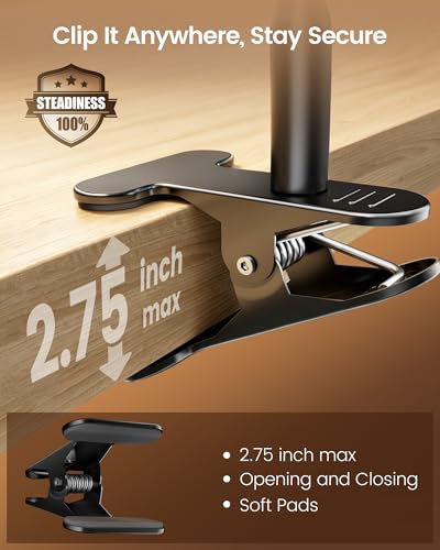 Glocusent 7W Clip on Light, 57 LED Reading Light for Bed, Amber Mode &Timer