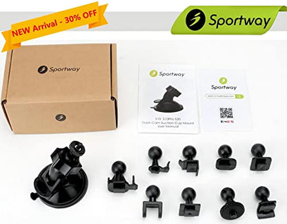 Sportway S10 Pro Dash Cam Mount, Suction Cup Dash Camera Mount Holder with 10+pcs Joints for Rove APEMAN CHORTAU Roav Nexar iiwey REXING Z-Edge Old Shark YI ... 98% Car Dash Cameras