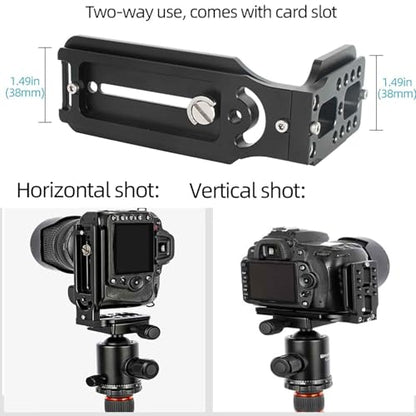 DSLR Camera L Bracket,Vertical Camera Mount,Quick Release Plate for Horizontal Vertical Photography, Compatible with Canon Nikon Sony Stabilizer Monopod Tripod