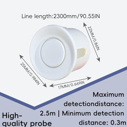 Backup Parktronic System 8-Sensor with LCD Display & Car Keychain,Distance Detection (Meter/Feet),English/Spanish/Beep Alert Options 20 Color Probes:8 Main Colors 20mm Compact Elegant Design - color: Livid Grey