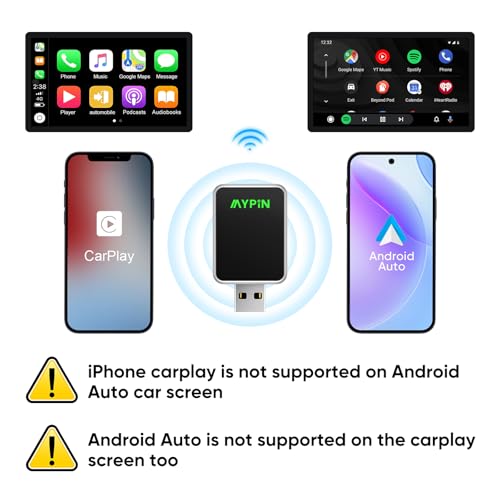 Wireless CarPlay Adapter, 2-in-1 Mini Size CarPlay & Android Auto Adapter - style: without WIFI