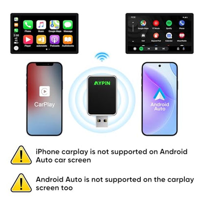Wireless CarPlay Adapter, 2-in-1 Mini Size CarPlay & Android Auto Adapter - style: without WIFI