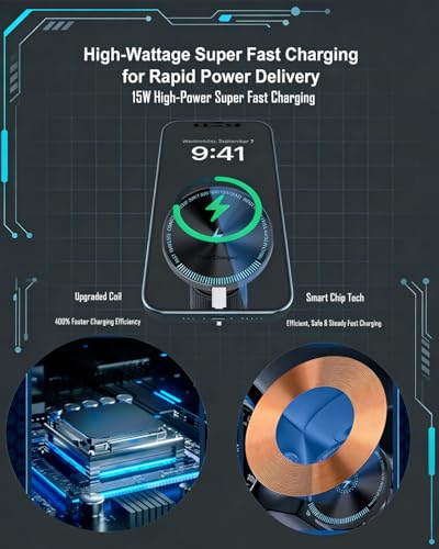 for GLS GLE Phone Mount 2025 2026 15W Fast Wireless Charger for 2026 GLE Phone Holder 2026 GLS Phone Holder Custom Fit 2020-Present Compatible for All Cell Phones