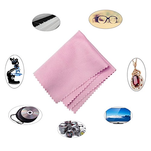 Microfiber Screen Cleaning Cloths, HTTX 4-Pack 6 x 7 inches for Cell Phones, Tablets, LCD TV, Laptop, Camera Lenses, Surface Tablet, Monitor, Car GPS Screens, Spectacles, Glasses, Watches [Pink] - color: Pink