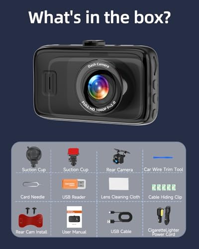 Dash Cam Front and Rear Camera, Biuone 1080P Dash Camera for Cars - size: A6Pro Dash Cam