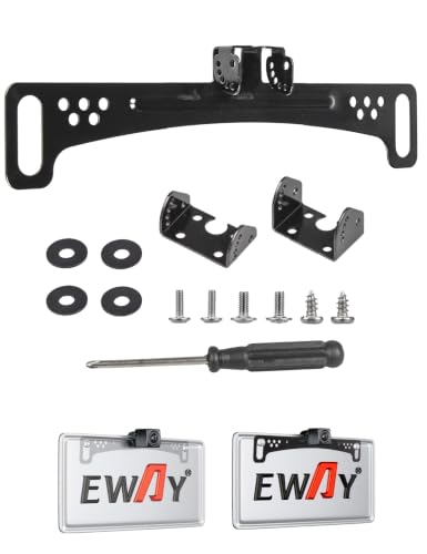 EWAY Universal Rear View Camera Bracket for License Plate, Stainless Steel - size: 1-pack