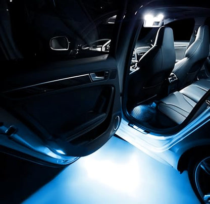iJDMTOY Aqua Ice Blue LED Footwell, Door Sill, Side/Under Door Lights, Compartment Glove Box or Trunk Cargo Lights, Compatible With Audi A1 A3 A4 A5 A6 A7 A8 Q3 Q4 Q5 Q7 Q8 - style: Aqua Ice Blue