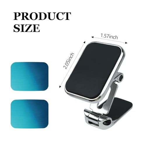 wuyaoyao Magnetic Phone Holder for Car, Foldable Retractable Automotive Cellphone Holder with Super Strong Magnets, Hands Free 360° Adjustable Phone Mount Fits All Smartphones for Car Home (Silver)