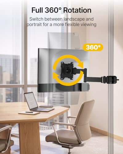 monTEK Long Arm Pole Mount Monitor Arm,17–32"Full Motion,22 lbs, 10.7"Reach - size: 10.7" Long Arm