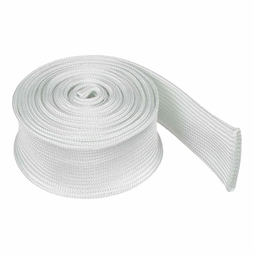 HARFINGTON Braided Sleeving 6.6ft x 1" High Temp Fiberglass Braid Cable Sleeve for Automotive Home Office Cables Video Cord Management Cable Protection - size: 6.6ft x 1"