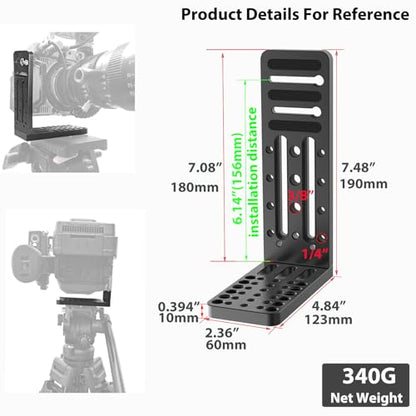 Camera L Bracket ,Universal Vertical Camera Horizontal Mount Plate - size: Long Version