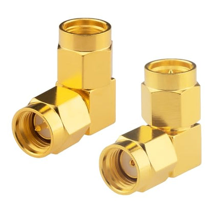SMA Right Angle Adapter Upgraded SMA Male to RP-SMA Male 90 Degree Connector SMA Male RF Coaxial Connector Gold-Plated DC-18GHz for Radios, FPV Antenna, Networks 2PCS - size: SMA Male to RP-SMA Male 90 Degree
