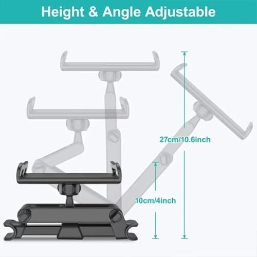 Telescopic Car Rear Pillow Phone Holder Tablet Car Stand Seat Rear Headrest Mounting Bracket for Tablet etc for iPhone Samsung (Black Retractable) - color: Black Retractable