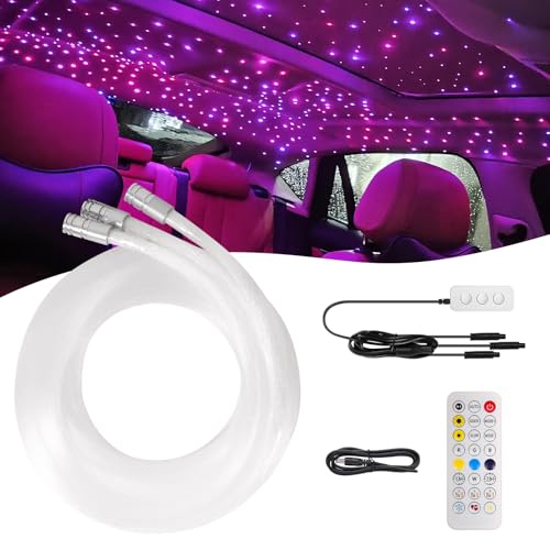 Split Headliner Star Light Kit, 540pcs Ceiling Fiber Optic Lights APP/Remote Control Music Mode RGBW Sound Activated Easy to Hide for Car Roof Home Ceiling Lights - size: 540pcs of 6.5ft(0.02+0.03in)