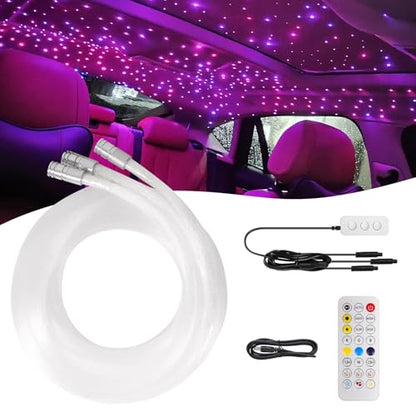 Split Headliner Star Light Kit, 540pcs Ceiling Fiber Optic Lights APP/Remote Control Music Mode RGBW Sound Activated Easy to Hide for Car Roof Home Ceiling Lights - size: 540pcs of 6.5ft(0.02+0.03in)