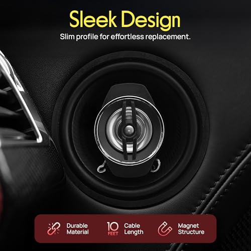Pyle 2-Way Universal Car Stereo Speakers - 120W 3.5 Inch Coaxial Loud Pro Audio Car Speaker Universal OEM Quick Replacement Component Speaker Vehicle Door/Side Panel Mount Compatible - PL31BK (Pair)