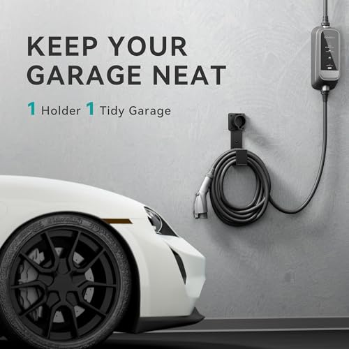 EV Charger Holder-J1772 Connector, Nozzle Holster Dock and J-Hook Combination, EV Cable Holder Wall-Mount Electric Vehicle Charger. - size: For J772